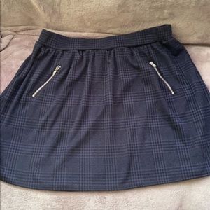 Blue pleated skater skirt